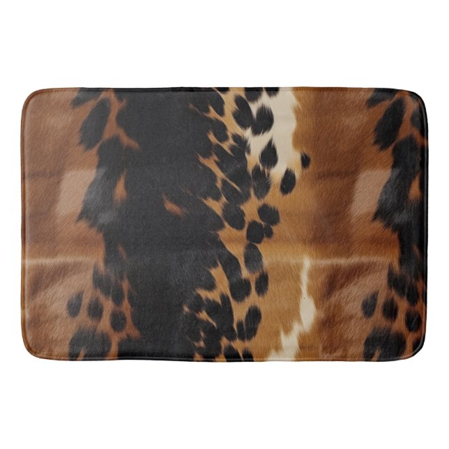 Black Brown Gold Cowhide Badematte (Vorderseite)