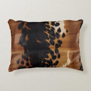 Black Brown Gold Cowhide Dekokissen