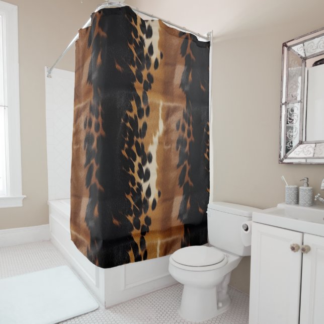 Black Brown Gold Cowhide Duschvorhang (Beispiel)