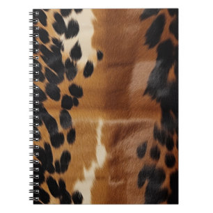 Black Brown Gold Cowhide Notizblock
