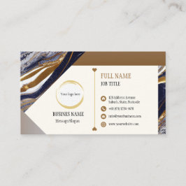 Black Brown Gold Marmor Design Business Card Visitenkarte