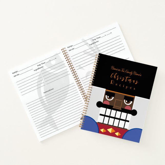 Black Brown Nutcracker Weihnachtsrezepte Kochbuch Notizbuch (Innenseite)