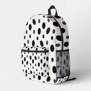 Black Brown Polka Dot Bedruckter Rucksack