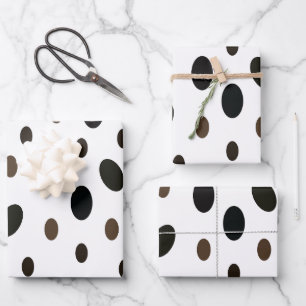 Black Brown Polka Dot Geschenkpapier Set
