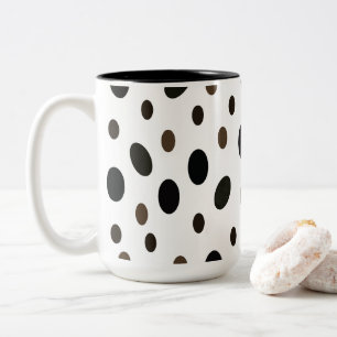 Black Brown Polka Dot Zweifarbige Tasse