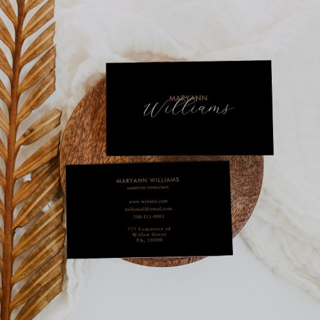 Black Brown Retro Marketing Consultant Visitenkarte (Von Creator hochgeladen)