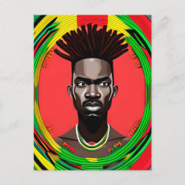 Black Bruh African American Man Juneteenth King Postkarte