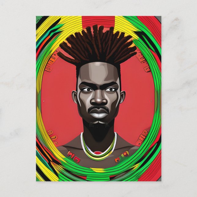 Black Bruh African American Man Juneteenth King Postkarte (Vorderseite)