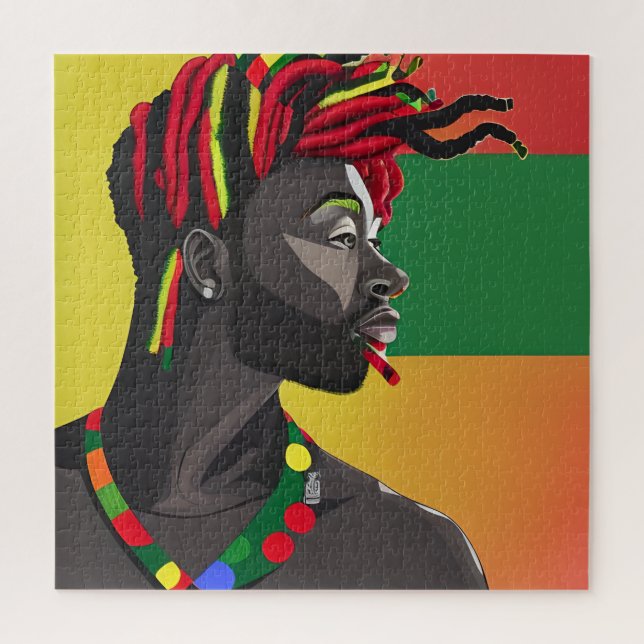 Black Bruh African American Man Juneteenth King Puzzle (Vertikal)