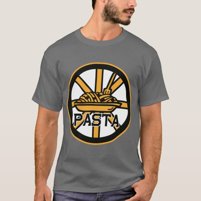 Black Bruins Boston Pastrnak Pasta T-Shirt (Vorderseite)