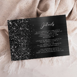 Black Brushed Metal Wedding Details Begleitkarte