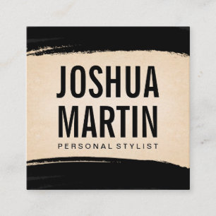 Black Brushed   Papiertextur Quadratische Visitenkarte