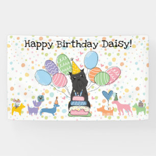 Black Brussels Griffon Cropp Oars Geburtstagsparty Banner