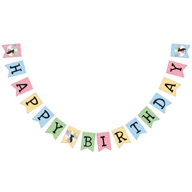 Black Brussels Griffon Dog Birthday Wimpelkette (Alle)