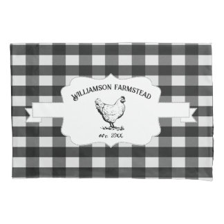 Black Buffalo Kariert Farm Chicken Kissen Case Kissenbezug