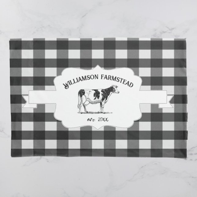 Black Buffalo Kariert Farm Cow Kissen Case Kissenbezug (Black Buffalo Plaid Farm Cow Pillow Case)