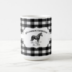 Black Buffalo Kariert Farm Horst Kaffee Tasse