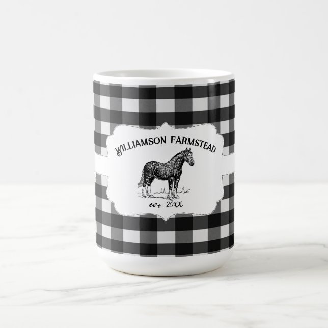 Black Buffalo Kariert Farm Horst Kaffee Tasse (Mittel)