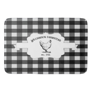 Black Buffalo Kariert Farm Hühnerbader Badematte