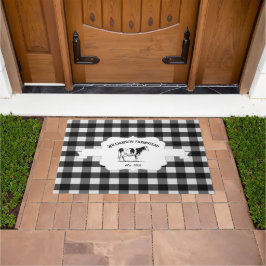 Black Buffalo Kariert Farm Kuh Doormat Fußmatte