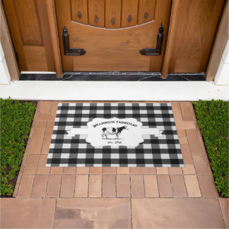 Black Buffalo Kariert Farm Kuh Doormat Fußmatte