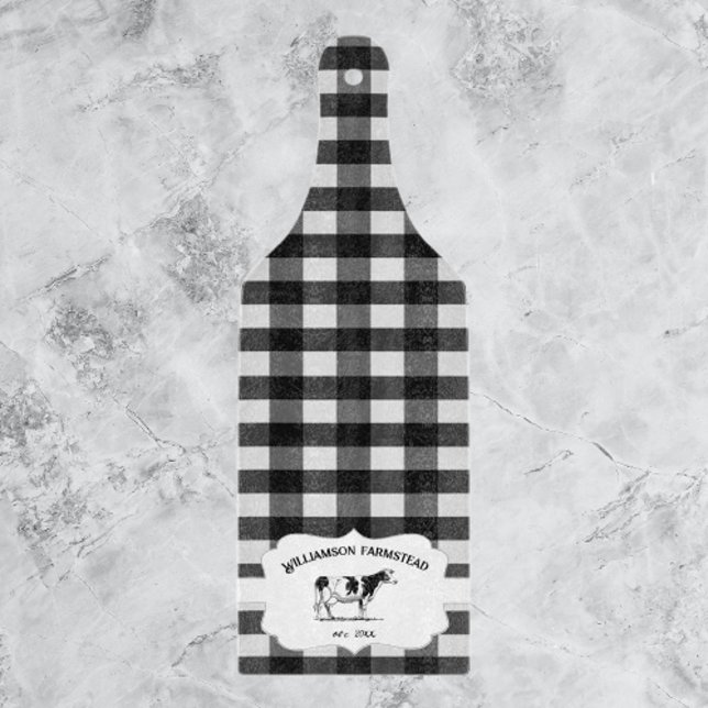 Black Buffalo, Karierte Kuh-Schneidebrett Schneidebrett (Black Buffalo Plaid Farm Cow Cutting Board)