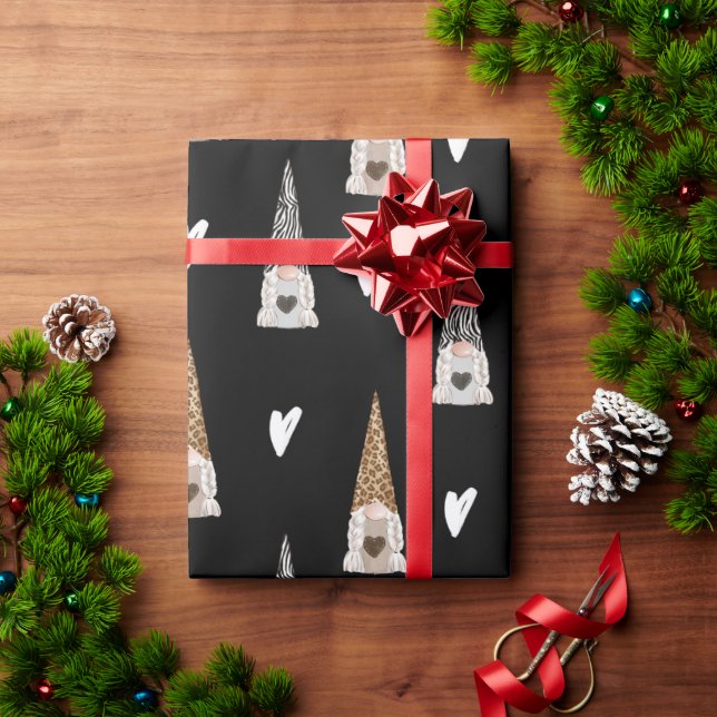 Black Buffalo Karierter Weihnachtsgnom Geschenkpapier (Feiertagsgeschenk)