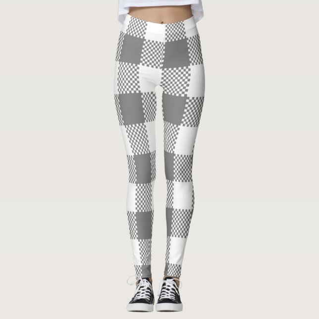 Black Buffalo Kariertes Muster Weihnachts-Leggings Leggings (Vorderseite)