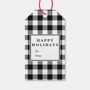 Black Buffalo Kariertes Muster Weihnachtsname Geschenkanhänger