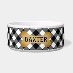 Black Buffalo Karo Dog Bone Personalisiert Napf