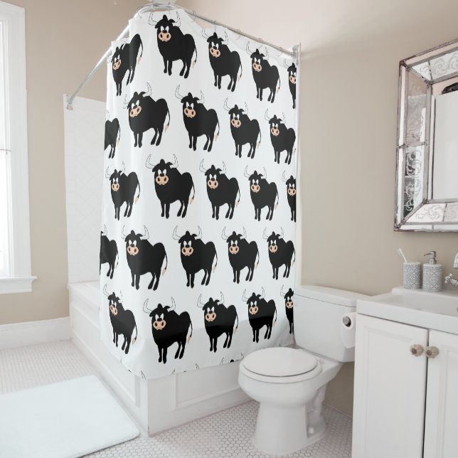 Black Bull Design Duschvorhang (Beispiel)