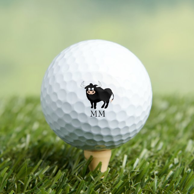 Black Bull Design Monogrammiert Golfball (Insitu T-Shirt)