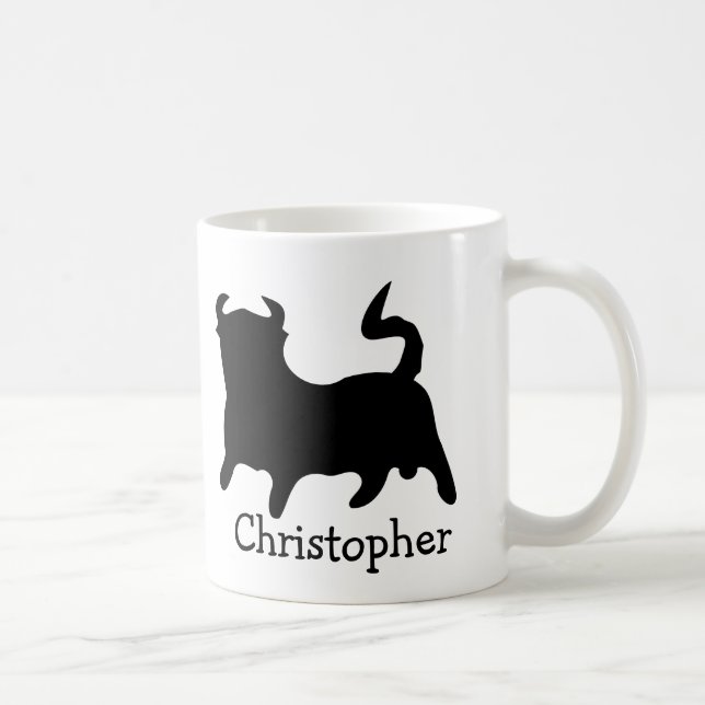 Black Bull Design Personalised Kaffeetasse (Rechts)