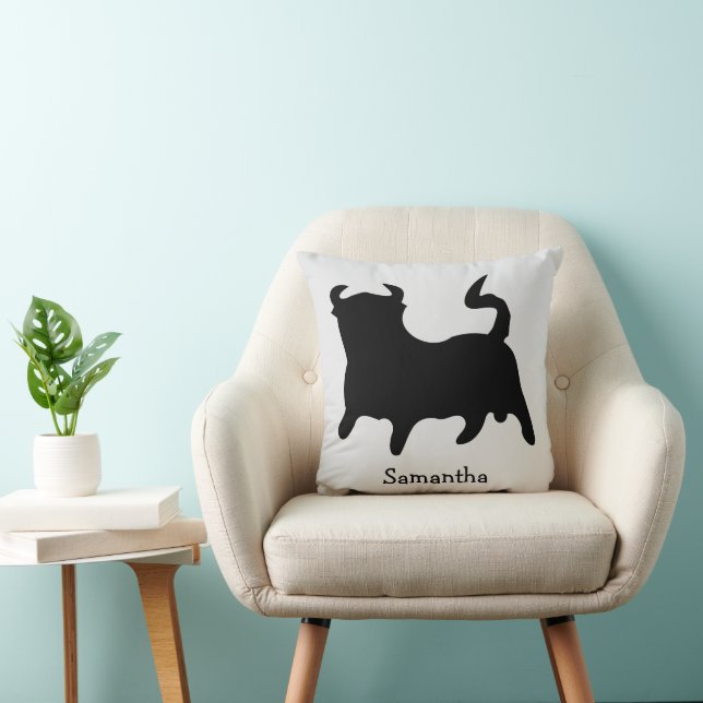 Black Bull Design Personalisiert Kissen (Stuhl )