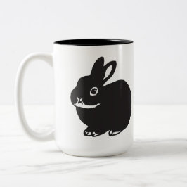 Black bunnys' mug cup zweifarbige tasse