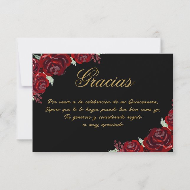 Black Burgundy Danke-Card Dankeskarte (Vorderseite)