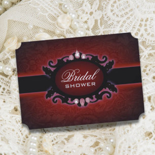 Black Burgundy Gothic Bridal Dusche Einladung