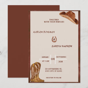 Black Burgundy und Gold Floral Moderne Boho Weddin Einladung