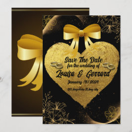 Black Burgundy und Gold Floral Moderne Boho Weddin Einladung