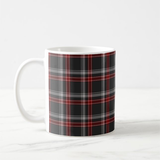 Black Burgundy White Plaid Classic Kaffeetasse (Links)
