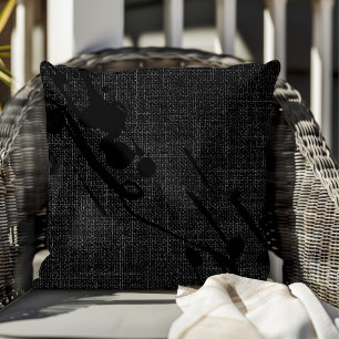 Black Burlap Modern Abstrakt Paint Kissen