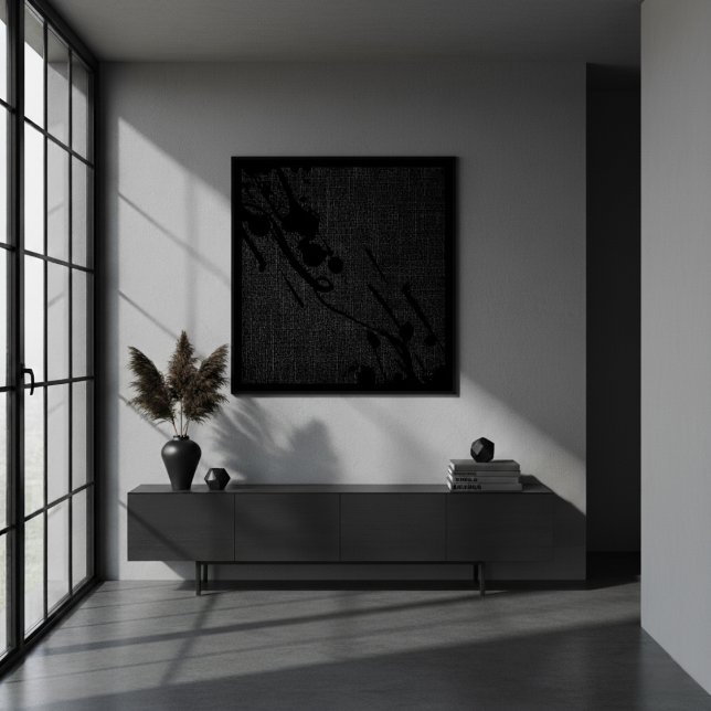 Black Burlap Modern Abstrakt Paint Poster (Von Creator hochgeladen)