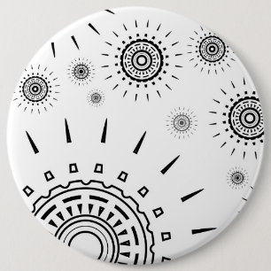 Black Burst Patterns on White Button