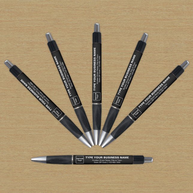 Black Business Brand auf Pen Kugelschreiber (Pen with black barrel and your business brand)