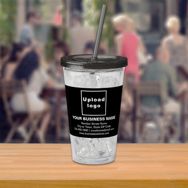 Black Business Brand on Acrylic Tumbler Acryltrinkbecher (Acrylic tumbler with your business brand in black)