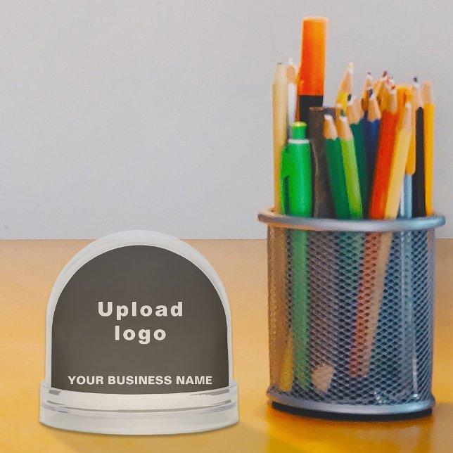 Black Business Brand on Snow Globe Schneekugeln (Snow globe with your business brand in black)