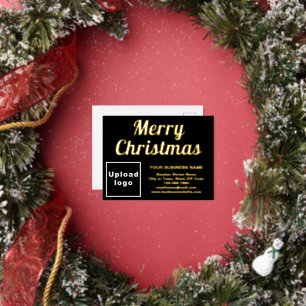 Black Business Brand zu Weihnachten Folien Feiertagspostkarte