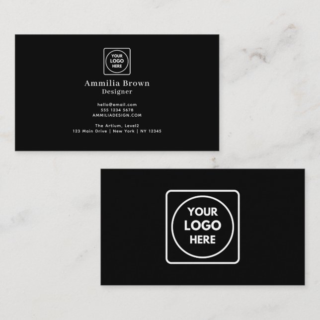 Black Business Card | Kundenspezifische Minimal fü Visitenkarte (Vorne/Hinten)