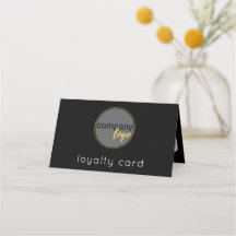 BLACK BUSINESS LOGO CUSTOMER LOYALTY REWARTY CARD