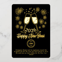 Black Business New Year 2026 Champagne Gold